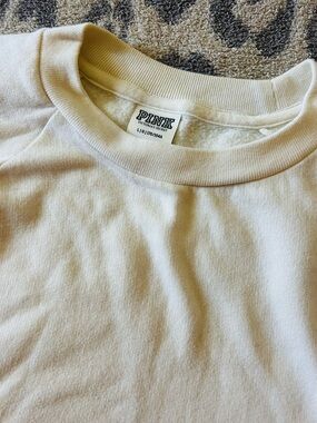 PINK Victoria's Secret Crewneck shirt sleeve in Light Cream